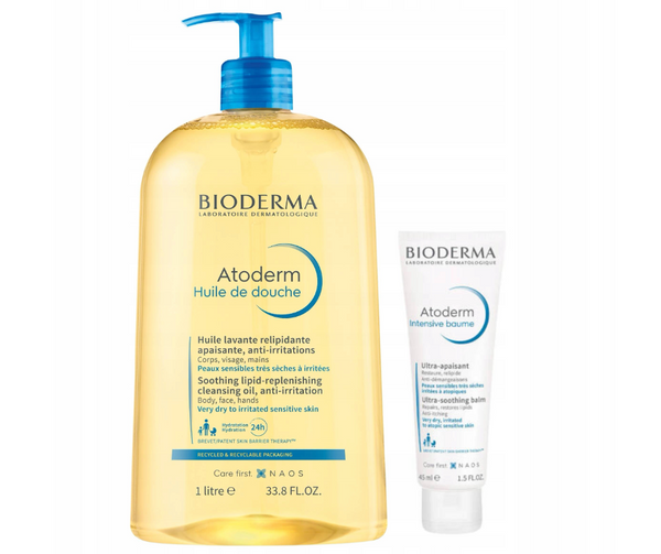 BIODERMA Moisturizing Oil 1L + Cream Cosmetics Gift Set