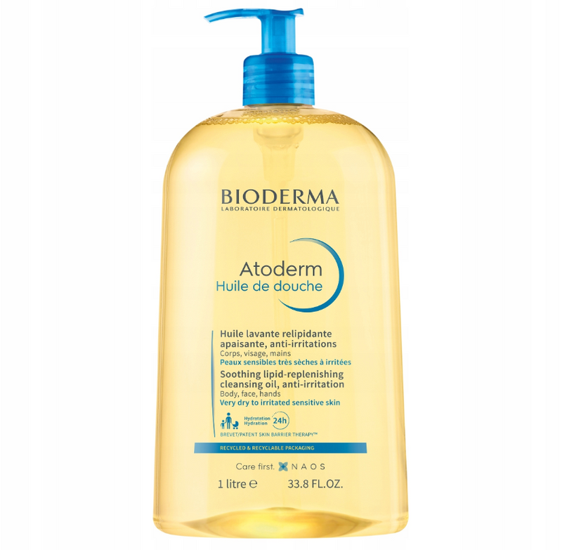 BIODERMA Moisturizing Oil 1L + Cream Cosmetics Gift Set