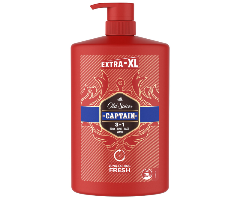 Old Spice Captain Shower Gel And Shampoo For Men 1000ml