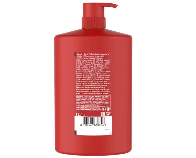 Old Spice Captain Shower Gel And Shampoo For Men 1000ml