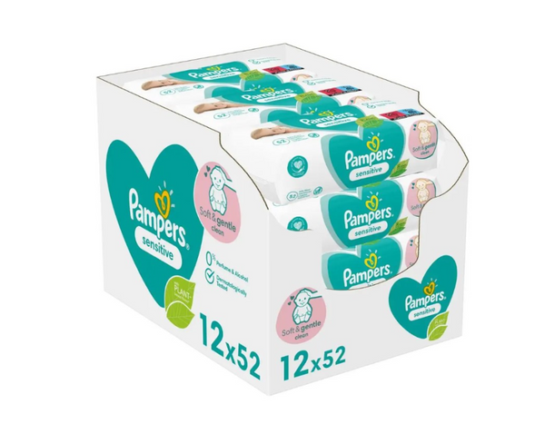 Pampers Sensitive Wet Wipes For Babies And Infants 12 x 52 pcs.