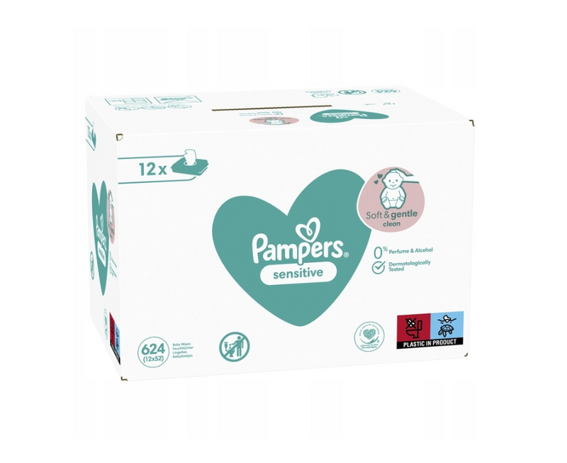 Pampers Sensitive Wet Wipes For Babies And Infants 12 x 52 pcs.