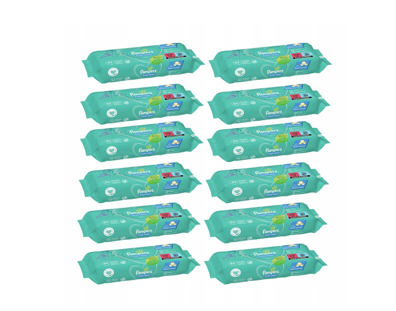 Pampers Fresh Clean Wet Wipes For Babies and Infants 12x52 pcs.