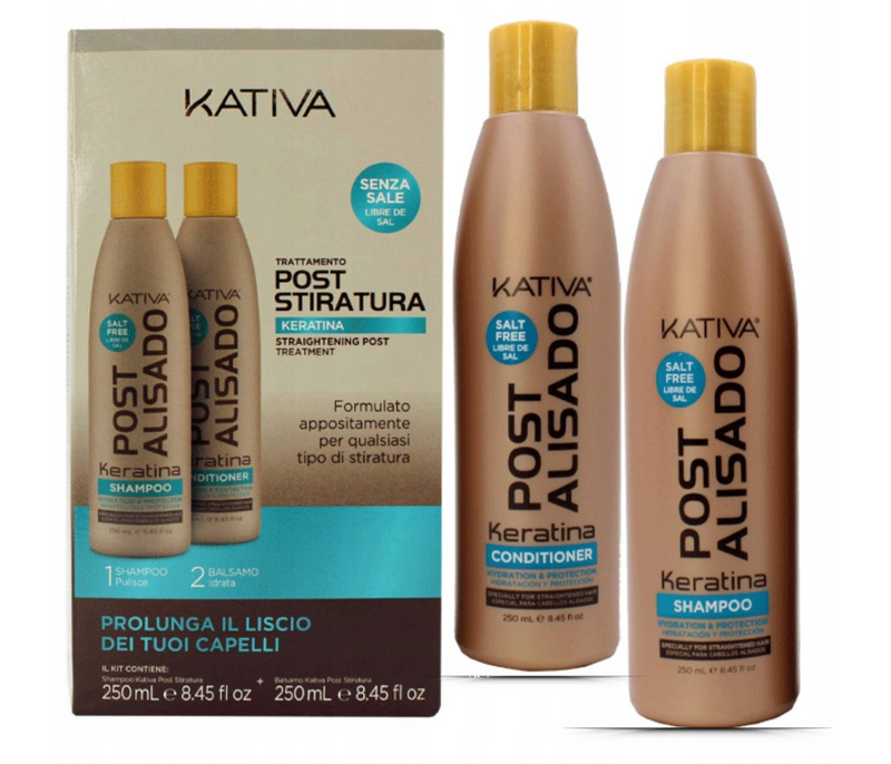 Shampoo after Keratin Straightening + Conditioner POST KATIVA ALISADO Set 500