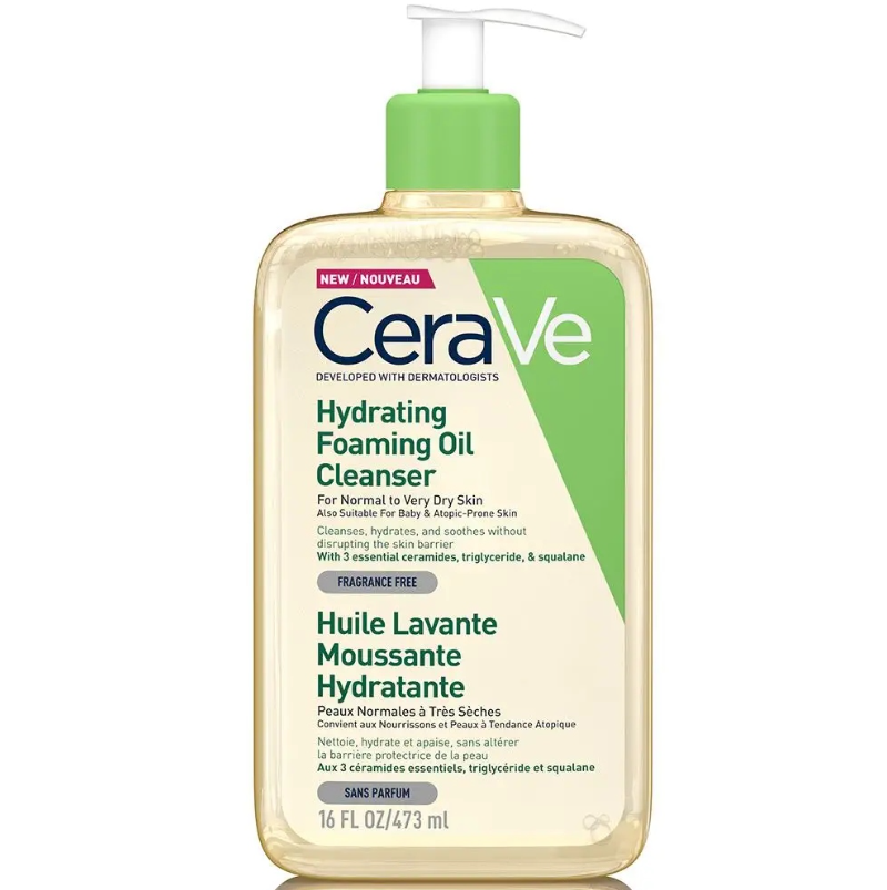 CERAVE Hydrating Oil Moisturizing Foaming Oil for Dry Skin 473ml