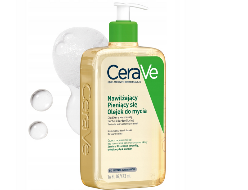 CERAVE Hydrating Oil Moisturizing Foaming Oil for Dry Skin 473ml