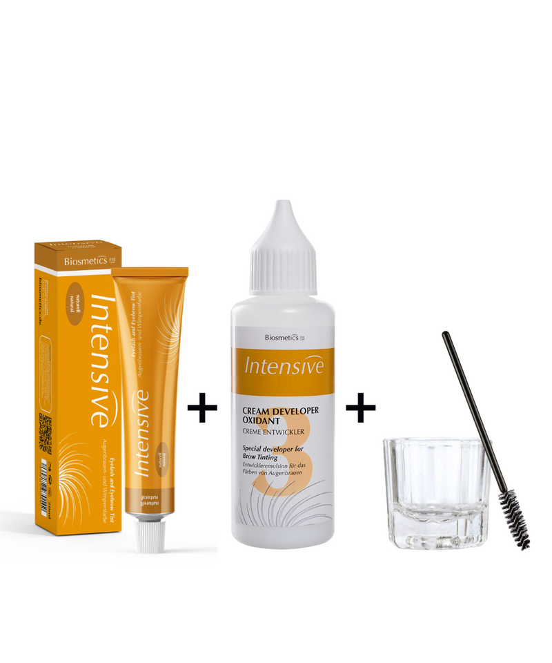Biosmetics Intensive Tint SET (gel color +  cream developer 3%+ mixing dish and brush)