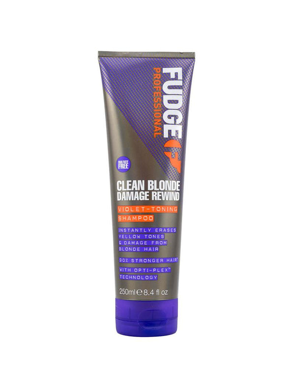 Fudge Clean blonde damage rewind purple toning shampoo 250ml